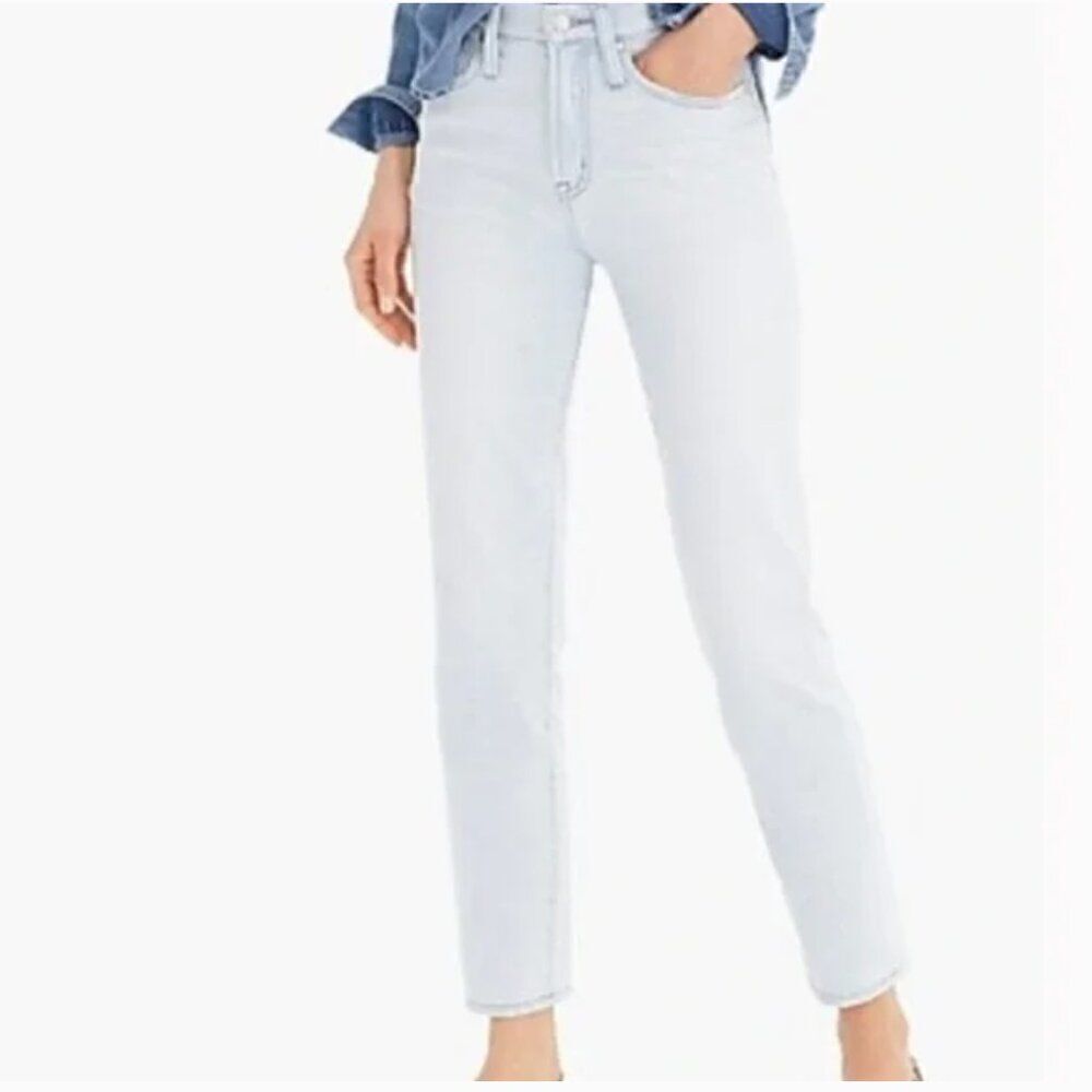 J. Crew Point Sur High Rise Mom Jean 27 Tall Light Wash